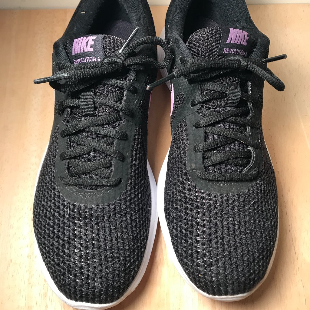 Nike Shoes | Black Nike Sneakers Size 8.5 Made In Brazil | Color: Black/Purple | Size: 8.5
