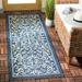 Blue/Navy 96 x 0.2 in Area Rug - Fleur De Lis Living Galena Floral Navy/Beige Indoor/Outdoor Area Rug, Synthetic | 96 W x 0.2 D in | Wayfair