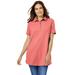 Plus Size Women's Perfect Short-Sleeve Polo Shirt by Woman Within in Sweet Coral (Size 3X)