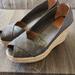 Tory Burch Shoes | Black / Gray Shimmery Espadrille Wedges | Color: Black/Gray | Size: 7.5