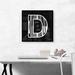 ARTCANVAS Modern Black White Alphabet Letter D - Wrapped Canvas Textual Art Print Canvas, Wood in Black/Gray/White | 18 H x 18 W x 0.75 D in | Wayfair