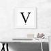 ARTCANVAS Modern Black & White Gray Serif Alphabet Letter V - Wrapped Canvas Textual Art Print Canvas, Wood in Black/White | 18 W x 1.5 D in | Wayfair