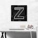ARTCANVAS Modern Black White Alphabet Letter Z - Wrapped Canvas Textual Art Print Canvas, Wood in Black/White | 18 H x 18 W x 0.75 D in | Wayfair
