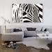 ARTCANVAS Zebra Stripes Painted Home Decor - 3 Piece Wrapped Canvas Painting Print Set Metal in Black/Green/White | 40 H x 60 W x 1.5 D in | Wayfair