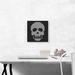 ARTCANVAS Human Skull Emoticon Bones Death Jewel Pixel - Wrapped Canvas Graphic Art Print Canvas, in Black/Gray | 12 H x 12 W x 0.75 D in | Wayfair