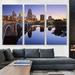 ARTCANVAS Minneapolis Minnesota Bridge & Skyline - 3 Piece Wrapped Canvas Photograph Print Set Canvas, in Blue/Brown/Yellow | Wayfair