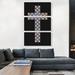 ARTCANVAS Black Pink Blue Christian Church Jewel Cross Pixel - 3 Piece Wrapped Canvas Graphic Art Print Set Metal in Black/Indigo/Pink | Wayfair