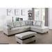Gray/Brown Sectional - Latitude Run® Ellenville 103.5" Wide Faux Leather Sofa & Chaise w/ Ottoman Faux Leather | 35 H x 103.5 W x 74.5 D in | Wayfair