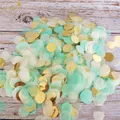 Ideprogressif-Confettis en Papier de Soie Couleur Menthe et Champagne Or Vert Ivoire Cercle de 1