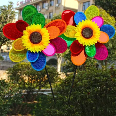Moulin à vent tournesol pour enfants comparateur de couleurs éolienne décoration de jardin