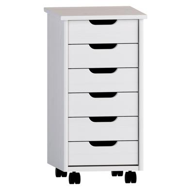 Croghan Six Drawer Rolling Storage Cart by Linon Home Décor in White