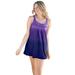 Plus Size Women's Two-Piece Ombré Swim Dress by Swim 365 in Purple Ombre (Size 22)