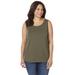 Plus Size Women's Suprema® Tank by Catherines in Grape Leaf (Size 4X)