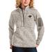 Women's Antigua Oatmeal Minnesota Wild Fortune Half-Zip Pullover Jacket