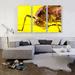 ARTCANVAS Grasshopper on Yellow Flower Home Decor - 3 Piece Wrapped Canvas Photograph Print Set Metal in Brown/Yellow | Wayfair OPEPHO190-3S-60x40