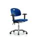 Inbox Zero Newport Industrial Polyurethane Clean Room Chair - Desk Height Aluminum/Upholstered in Blue/Gray | 38.5 H x 25 W x 25 D in | Wayfair