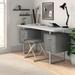 Latitude Run® Jazarian Computer Desk, Home Office, Laptop, Left, Right Set-up, Storage Drawers, 60"L, Work, Metal Wood/Metal in Gray/White | Wayfair