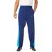 Men's Big & Tall Power Wicking Pants By KS Sport™ by KS Sport in Midnight Navy Electric Turquoise (Size L)