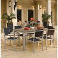 Oxford Garden Travira 7-Piece Outdoor Dining Set Wood in Black | Wayfair 5101