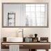 Hensel Distressed Bathroom/Vanity Mirror Metal in Red/Gray Laurel Foundry Modern Farmhouse® | 31 H x 55 W x 1 D in | Wayfair