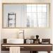 Hensel Distressed Bathroom/Vanity Mirror Metal in Brown Laurel Foundry Modern Farmhouse® | 31 H x 55 W x 1 D in | Wayfair