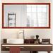 Hensel Distressed Bathroom/Vanity Mirror in Red/White/Yellow Laurel Foundry Modern Farmhouse® | 35.5 H x 55 W x 1 D in | Wayfair