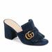 Gucci Shoes | Gucci Kid Scamosciato Blue Ink Mules | Color: Blue | Size: 5.5