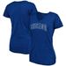 Women's Fanatics Branded Heathered Royal Chicago Cubs Wordmark Tri-Blend V-Neck T-Shirt