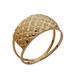 Gleaming Mesh,'Diamond Motif 10k Gold Cocktail Ring from Brazil'