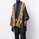 Gucci Jackets & Coats | Gucci Wool Poncho With Interlocking G Stripe | Color: Gray/Tan | Size: One Size