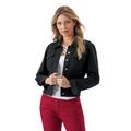 K Jordan Colored Jean Jacket (Size 2X) Black, Cotton,Spandex