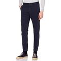 BOSS Mens Schino-Taber D Tapered-fit Chinos in Brushed Stretch-Cotton Satin Dark Blue