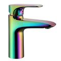 NMDCDH Single Hole Bathroom Sink Taps Hot and Cold Sink Mixer Tap, Modern Brass Mixer Tap, Color Bathroom Basin Tap for Washroom and Washbasin, Ceramic Valves