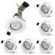 Allesgute 6X 5W LED Recessed Ceiling Lights 30° Tilt GU10 Downlight Matte White Downlights for Ceiling 240V Cool White 6000K, Cutout Ø70-80mm