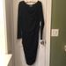 Athleta Dresses | Athleta Solstice Dress Ruched Cowl Neck Navy Blue | Color: Blue | Size: M