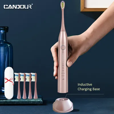 CANDOUR – brosse à dents électrique sonique 5168 avec minuterie pour adulte brosse à dents