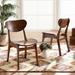 Baxton Studio Katya Mid-Century Modern Walnut Brown Finished Wood 2-PC Dining Chair Set - Wholesale Interiors RH378C-Walnut Bent Seat-DC-2PK