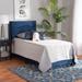 Baxton Studio Tamira Modern Glam Navy Blue Velvet Fabric Twin Size Panel Bed - Wholesale Interiors CF9210E-Navy Blue Velvet-Twin