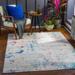 Dalorong 4'3" x 5'11" Modern Contemporary Bohemian Abstract Dark Blue/Light Beige/Medium Gray/Pale Blue/Red/Beige/Navy Area Rug - Hauteloom