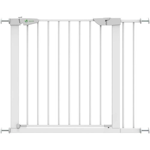 Türschutzgitter für Hunde Katzen 75-96 cm, Treppenschutzgitter, ohne Bohren, Weiß – Vounot