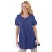 Plus Size Women's Embroidered Eyelet Pintucked Tunic by Woman Within in Ultra Blue (Size 6X)