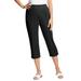 Plus Size Women's The Hassle-Free Soft Knit Capri by Woman Within in Black (Size 14 W)