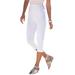 Plus Size Women's Essential Stretch Capri Legging by Roaman's in White (Size 26/28)