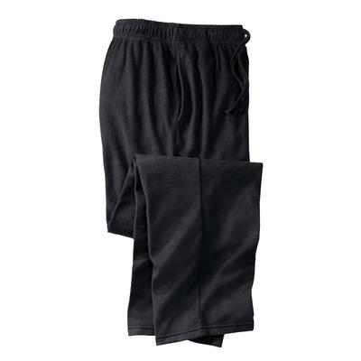Men's Big & Tall Lightweight Cotton Jersey Pajama Pants by KingSize in Black (Size 2XL)