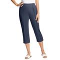 Plus Size Women's The Hassle-Free Soft Knit Capri by Woman Within in Navy (Size 16 W)