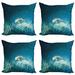 East Urban Home Ambesonne Sea Animals Decorative Throw Pillow Case Pack Of 4 | 16 H x 16 W x 0.04 D in | Wayfair 62F74BFF9EA54522AC5824BE82179BC0