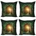 East Urban Home Ambesonne Fantasy Throw Pillow Cushion Case Pack Of 4, Sunbeams Through The Mysterious Half Opened Wooden Entrance w/ Greenery | Wayfair