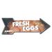 SignMission Fresh Eggs Arrow Removable Decal Funny Home Décor 36" Wide Plastic/Acrylic in Brown/White | 6 H x 18 W x 1 D in | Wayfair RD-A-999859