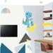 Zoomie Kids Dinosaur Sticker, Kids Dinosaur Decal, Kids Dinosaur Wall Sticker Vinyl, Glass in Blue | 33 H x 33 W in | Wayfair