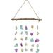 Highland Dunes Wall Hanging Mobile w/ Multicolored Sea Glass 12X12" Glass in Blue/Indigo | 12 H x 12 W x 1 D in | Wayfair